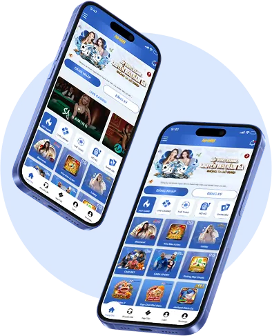 Điện thoại thông minh hiển thị ứng dụng helo88 app với giao diện cá cược thể thao, nhấn mạnh sự tiện lợi của cá cược di động