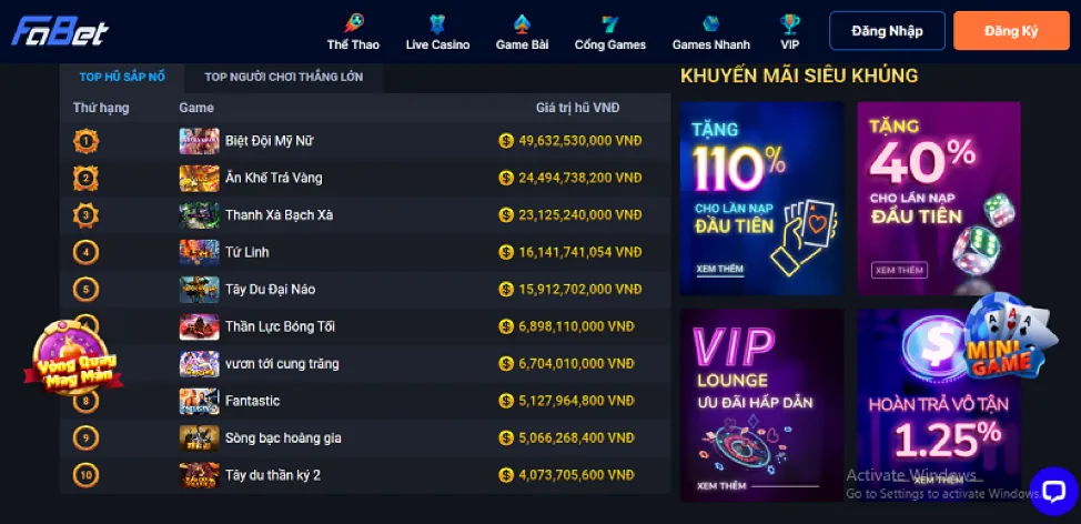 Đa dạng trò chơi trên Helo88 App